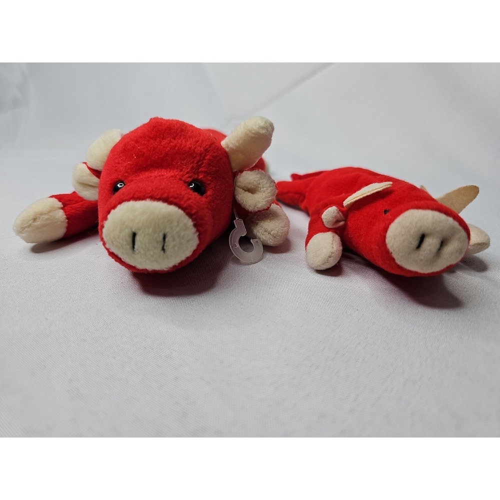Vintage Chicago BULLS Beanie Babies SNORT and Teenie SNORT, 1993 & 1996‎ - Picture 2 of 9